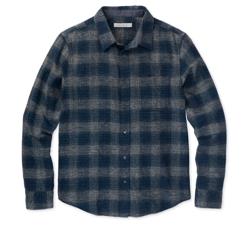 Outerknown Men's Jasper Transitional Flannel - Marine Rocky Point Plaid - M